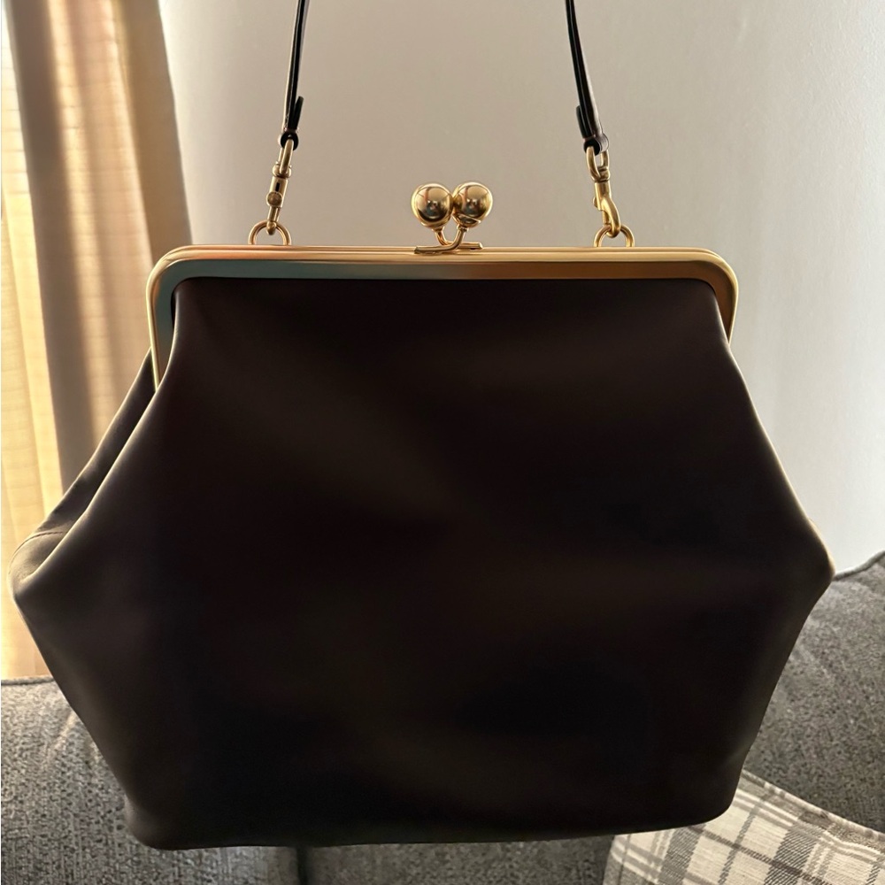 Coach Large Kisslock Frame Bag in Black Currant